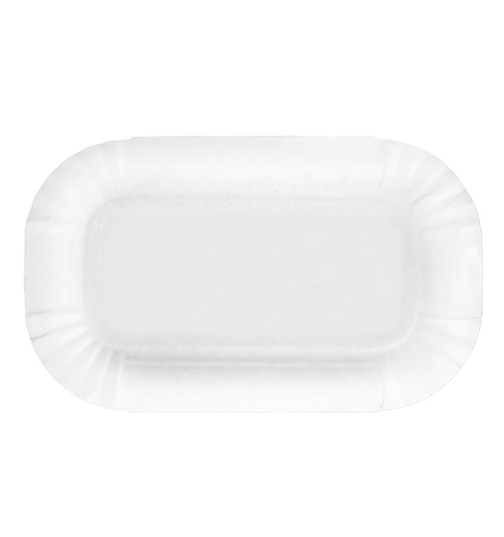 Plat rectangulaire en Carton Blanc 9x15 cm (1300 Unités)