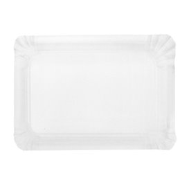 Plat rectangulaire en Carton Blanc 16x22 cm (100 Unités)