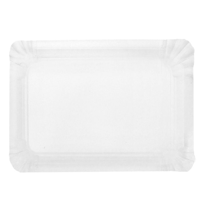 Plat rectangulaire en Carton Blanc 16x22 cm (100 Unités)