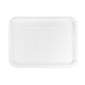 Papieren dienblad Rechthoekige vorm wit 24x30 cm (100 stuks)