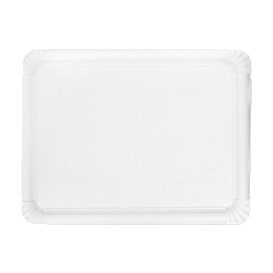 Plat rectangulaire en Carton Blanc 28x36 cm (100 Unités)