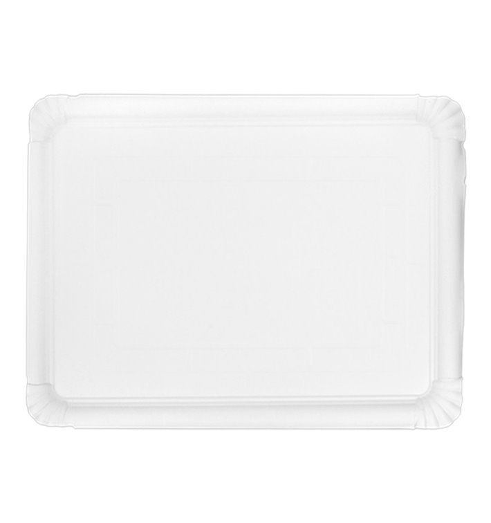 Plat rectangulaire en Carton Blanc 28x36 cm (100 Unités)