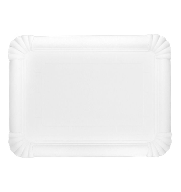 Plat rectangulaire en Carton Blanc 18x24 cm (100 Utés)