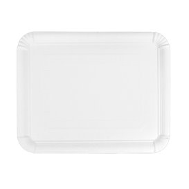 Plat rectangulaire en Carton Blanc 22x28 cm (100 Utés)