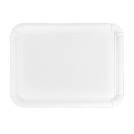 Papieren dienblad Rechthoekige vorm wit 25x34 cm (100 stuks)