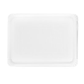 Plat rectangulaire en Carton Blanc 31x38 cm (50 Utés)