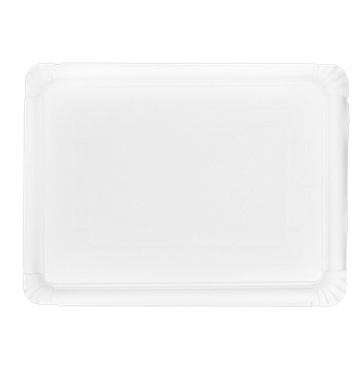 Plat rectangulaire en Carton Blanc 31x38 cm (50 Utés)