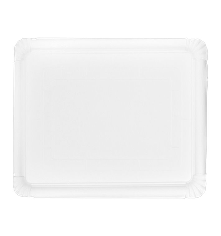 Plat rectangulaire en Carton Blanc 31x38 cm (200 Utés)
