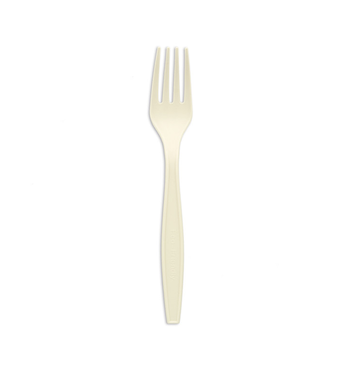 Fourchette Amidon de Maïs CPLA Blanc 17,5 cm (50 Utés) Fourchette Amidon de Maïs CPLA Blanc 17,5 cm (50 Utés)