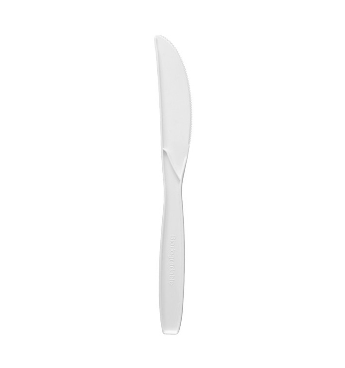 Stof gebaseerd op Maizena mes wit 18cm (50 stuks) Stof gebaseerd op Maizena mes wit 18cm (50 stuks)