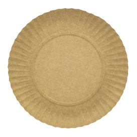 Assiette en Carton Ronde Kraft 180 mm 255g/m2 (100 Unités)