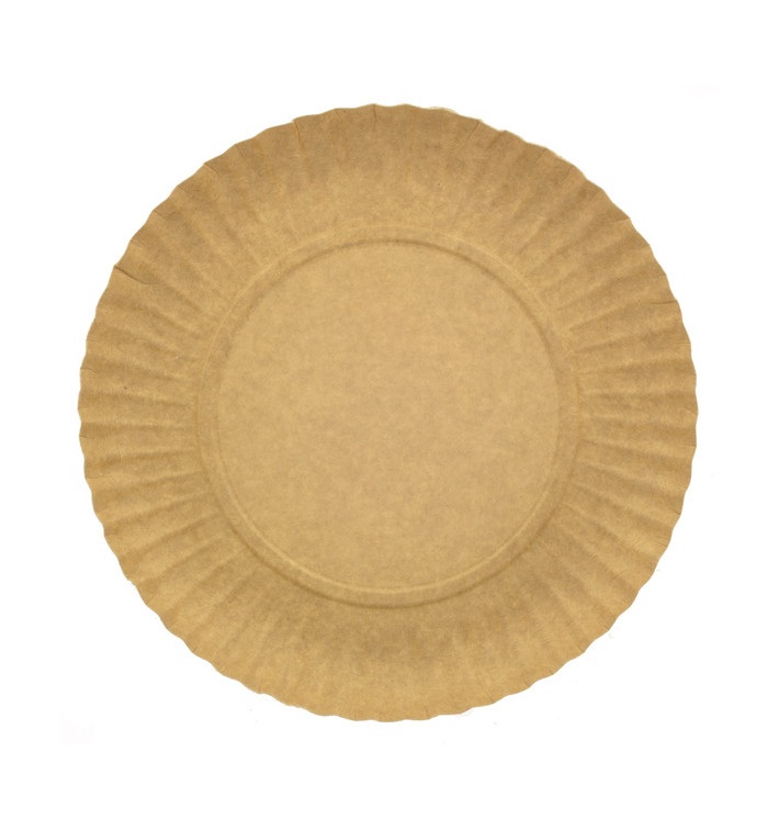 Assiette en Carton Ronde Kraft 250 mm 255g/m2 (800 Unités)