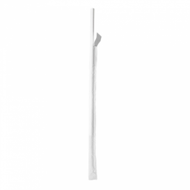 Paille Droite Papier Blanc Emballée Ø6mm 19,7cm (3000 Utés)