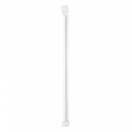 Paille Droite Papier Blanc Emballée Ø6mm 19,7cm (500 Utés)