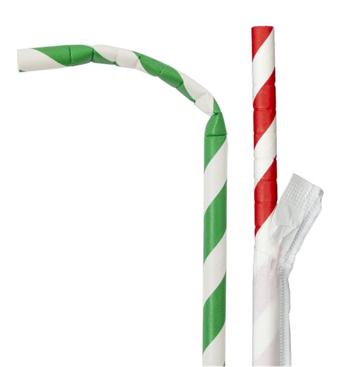 Paille Flexible Papier Assortiment Emballé Ø6mm 230mm (6000 Utés) Paille Flexible Papier Assortiment Emballé Ø6mm 230mm (6000 Utés)