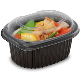 Plastic PP Container Rechthoekige vorm 450ml 14,2x11,1x6cm (80 stuks) 