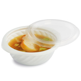 Plastic deli Container PP Rond vormig wit 400ml Ø14,4cm (100 stuks) 