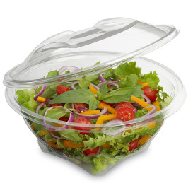 Saladier Rond avec charnière APET Transparent 600ml Ø175mm (230 Utés)