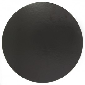Papieren Cake cirkel zwart 32cm (100 stuks) 