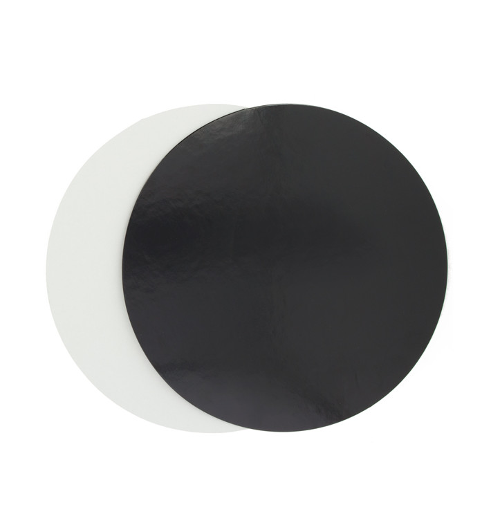 Papieren Cake cirkel zwart en wit 23cm (200 stuks) Papieren Cake cirkel zwart en wit 23cm (200 stuks)