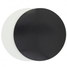 Papieren Cake cirkel zwart en wit 29cm (100 stuks) 