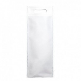 Niet geweven tas met gestanste handgrepen wit 17+10x40cm (25 stuks)
