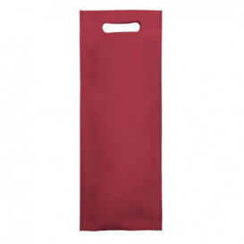 Niet geweven tas met gestanste handgrepen bordeauxrood 17+10x40cm (25 stuks)