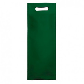 Niet geweven tas met gestanste handgrepen groen 17+10x40cm (25 stuks)