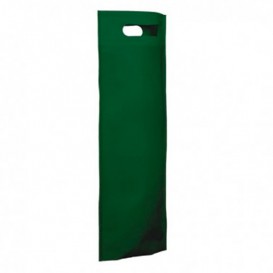 Niet geweven tas met gestanste handgrepen groen 17+10x40cm (200 stuks)