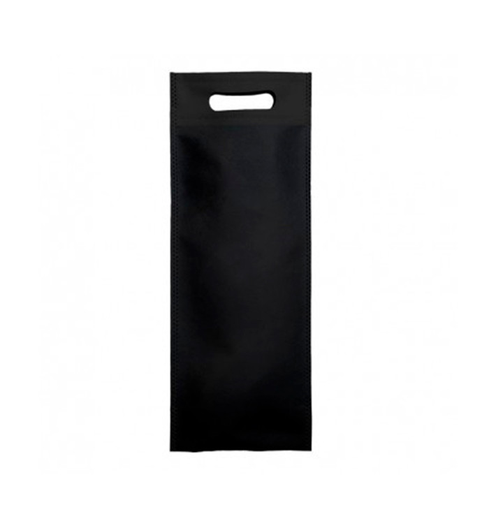 Sac Non-Tissé pour Bouteille Noir 17+10x40cm (200 Utés)