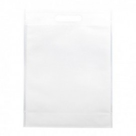 Niet geweven tas met gestanste handgrepen wit 30+10x40cm (200 stuks)