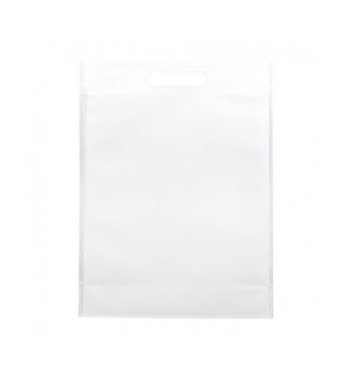 Niet geweven tas met gestanste handgrepen wit 30+10x40cm (200 stuks) Niet geweven tas met gestanste handgrepen wit 30+10x40cm (200 stuks)