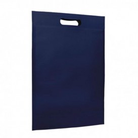 Niet geweven tas met gestanste handgrepen hemelsblauw 30+10x40cm (25 stuks)