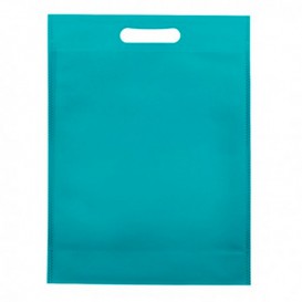 Niet geweven tas met gestanste handgrepen aquamarijn 30+10x40cm (25 stuks)