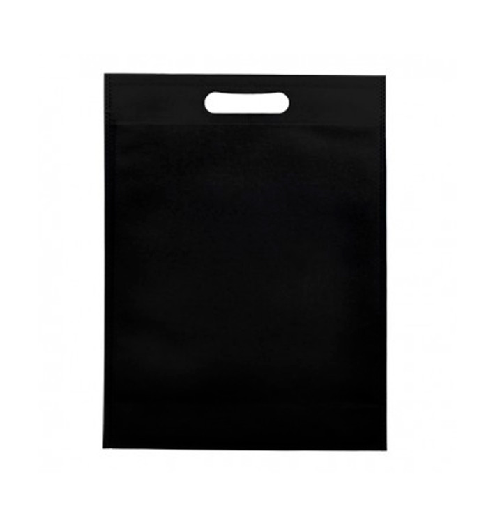 Sac Non-Tissé avec Anses Découpées Noir 30+10x40cm (200 Utés) Sac Non-Tissé avec Anses Découpées Noir 30+10x40cm (200 Utés)