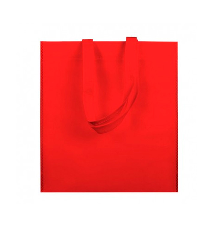 Sac Non-Tissé avec Anses Longues Rouge 38x42cm (200 Utés) Sac Non-Tissé avec Anses Longues Rouge 38x42cm (200 Utés)