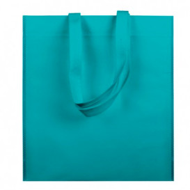 Sac Non-Tissé avec Anses Longues Aigue-Marine 38x42cm (200 Utés)