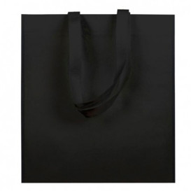 Sac Non-Tissé avec Anses Longues Noir 38x42cm (200 Utés)