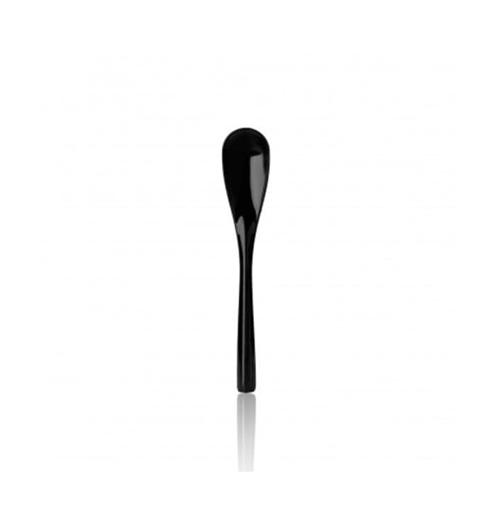 Plastic PS thee lepel "Mokkalepel" zwart 10cm Plastic PS thee lepel "Mokkalepel" zwart 10cm