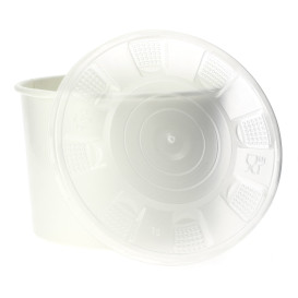 Pot en Carton Blanc avec Couvercle PP 736ml (250 Utés)