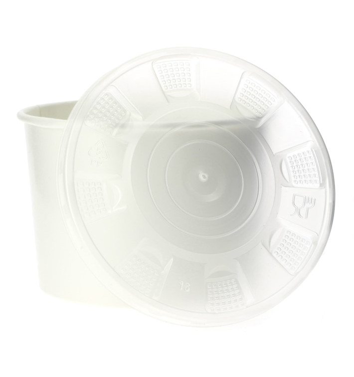 Pot en Carton Blanc avec Couvercle PP 736ml (25 Utés) Pot en Carton Blanc avec Couvercle PP 736ml (25 Utés)