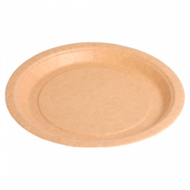 Assiette en Papier Biocoated Naturel Ø18cm (20 Utés)