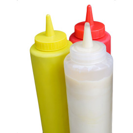 Bouteille pour Sauces Plastique Rouge 240ml (6 Utés)