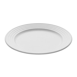 Assiette Canne à Sucre Premium Wave Blanc Ø26cm (50 Unités)