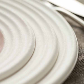 Assiette Canne à Sucre Premium Wave Blanc Ø26cm (50 Unités)