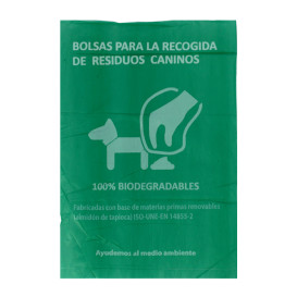 Rouleau de sac excrément chien 100% bio 18x26cm (100 unités)