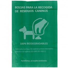 Rouleau de sac excrément chien 100% bio 20x33cm (100 unités)