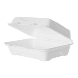 Suikerriet Gescharnierd Container wit 23x15x7,5cm (250 stuks)