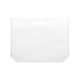 Sac Non-Tissé avec Anses Découpées Blanc 34+8x26cm (25 Utés)