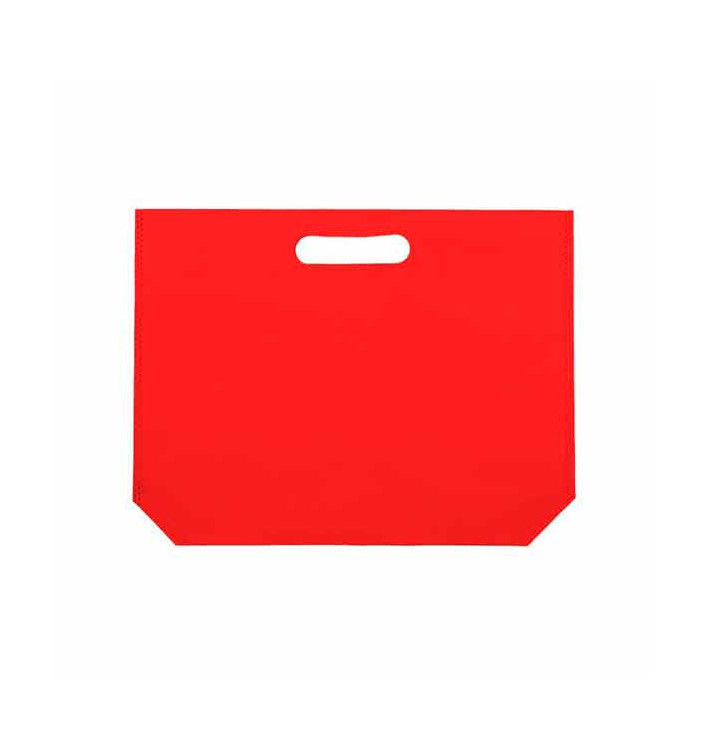 Sac Non-Tissé avec Anses Découpées Rouge 34+8x26cm (25 Utés) Sac Non-Tissé avec Anses Découpées Rouge 34+8x26cm (25 Utés)